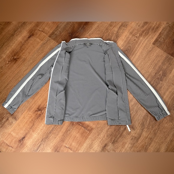 Talbots women's sport jacket windbreaker gingham striped MEDIUM athleisure zipup - Picture 8 of 15